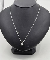 None .925 Sterling 20 Inch Necklace With .33cttw CZ Pendant 2.1g