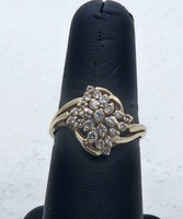 Ladies 1/2cttw 14k Diamond Cluster Evening Ring Size 8 (3.6G)