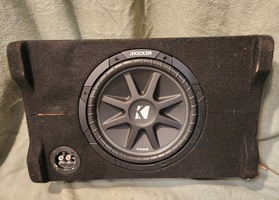 Kicker 48CDF124 Comp Series sealed downward-firing enclosure with 12" 4-ohm sub