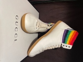 Gucci Lace Up High Top 'Rainbow Heel Collar' 473375?DOPO0?9080