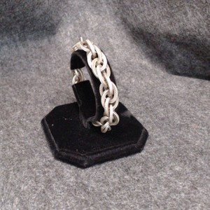 .925 Sterling Triple Chain Link Bracelet 8" 31Gr