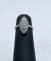 Ladie's 14kt White Gold Vintage Marquee Shaper Diamond Cluster Ring