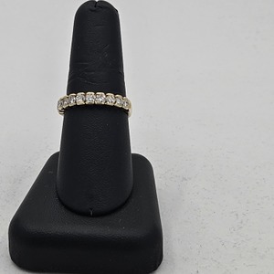 14kt Channel Set Diamond Band with 10 Diamonds, 1cttw 3.40G, Size 9