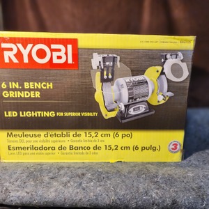 Ryobi 2.1-Amp Bench Grinder with LED Lights (NEW)