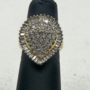  14k Yellow Gold Pear Shaped 2.51cttw Diamond Cluster Evening Ring 8.3g Size 7